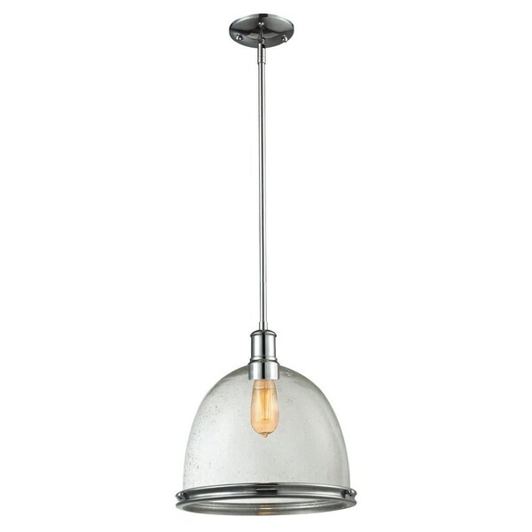 Z-Lite Mason 1 Light Pendant, Chrome And Clear Seedy 719P13-CH - main